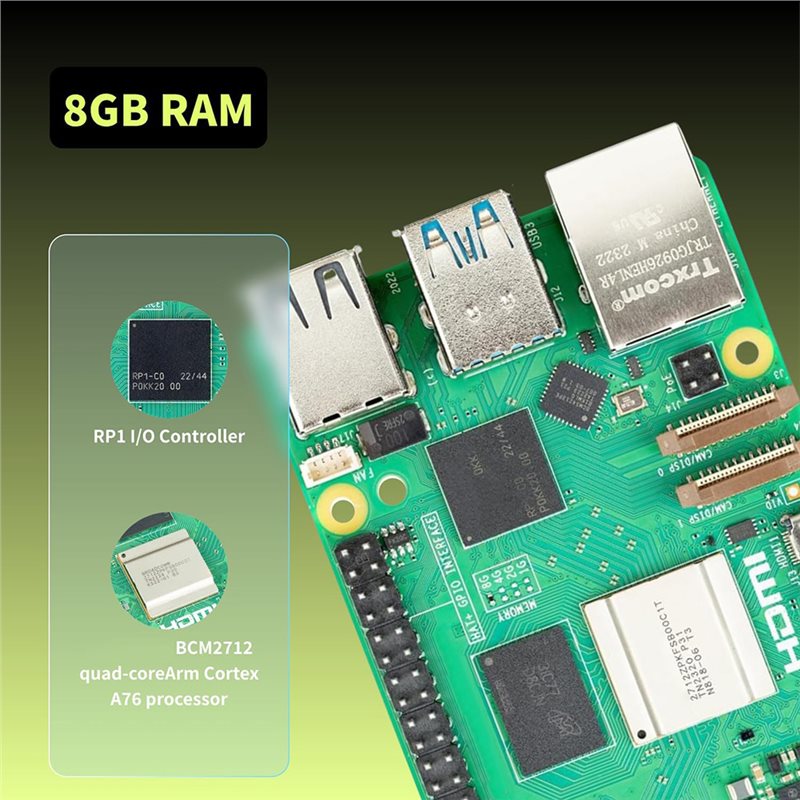 T23C، مجموعة أدوات البداية من  - مراجعة Raspberry Pi 5 8Gb Kit وسعره
