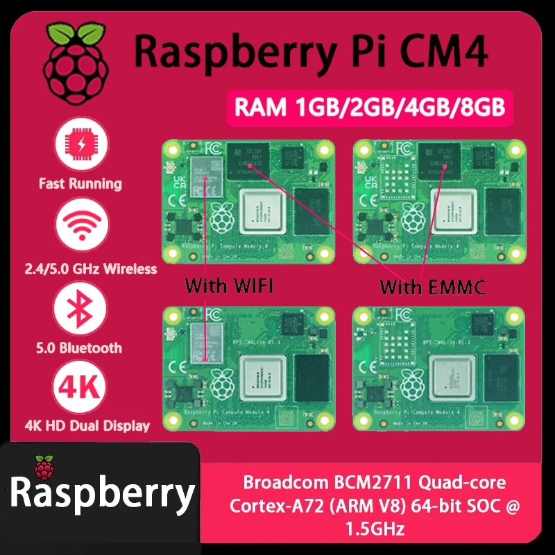 راسبيري باي CM4 بذاكرة وصول عش - مراجعة Raspberry Pi Compute Module 4 8Gb 32Gb وسعره