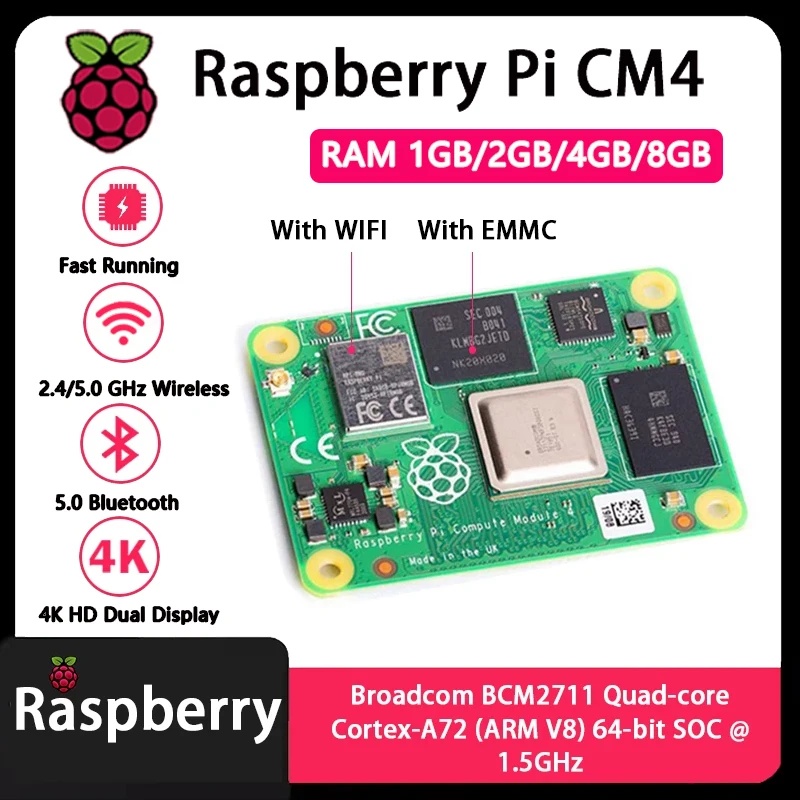 راسبيري باي CM4 بذاكرة وصول عش - مراجعة Raspberry Pi Compute Module 4 8Gb 32Gb وسعره