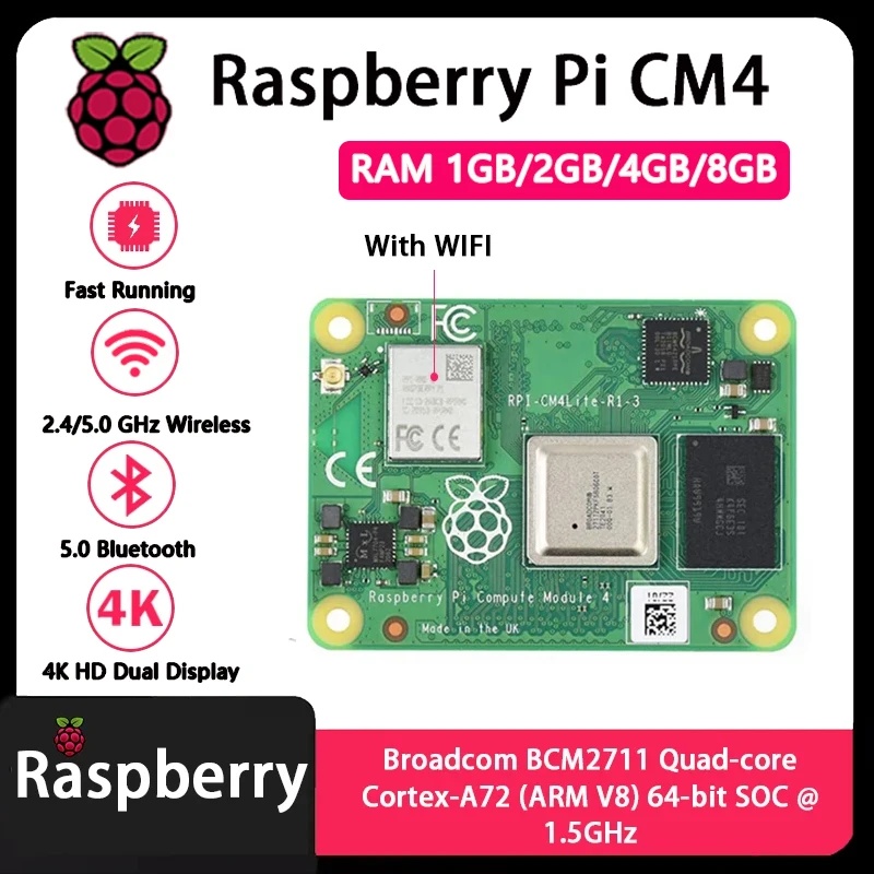 راسبيري باي CM4 بذاكرة وصول عش - مراجعة Raspberry Pi Compute Module 4 8Gb 32Gb وسعره
